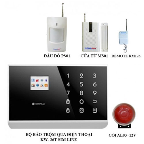 Báo Trộm Qua Điện Thoại KW-262T Sim&Line