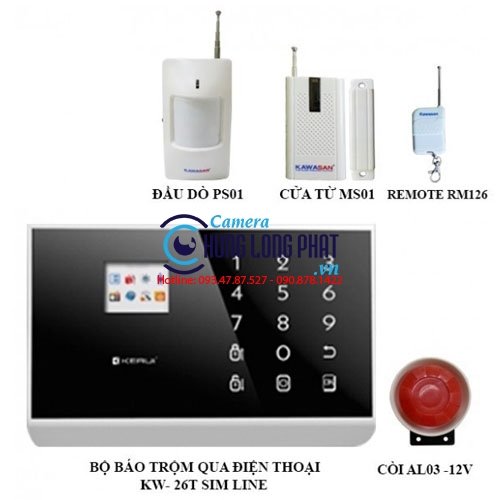 Báo Trộm Qua Điện Thoại KW-262T Sim&Line