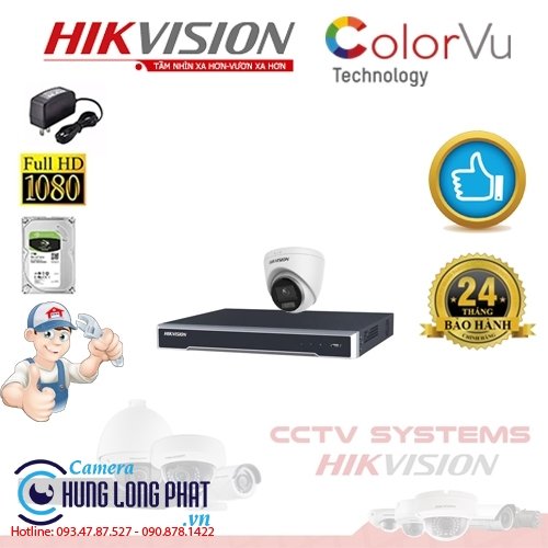 TRỌN BỘ 1 CAMERA IP HIKVISION 2.0 MPX CÓ ÂM THANH - CÓ MÀU 24/24