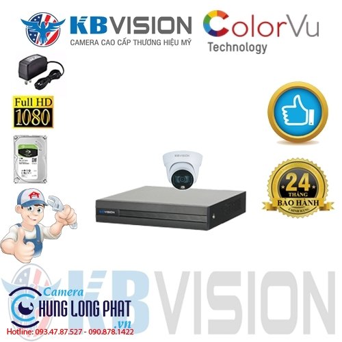 TRỌN BỘ 1 CAMERA QUAN SÁT KBVISION FULL COLOR 2.0 MPX