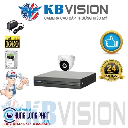 TRỌN BỘ 1 CAMERA QUAN SÁT KBVISON 2.0 MPX