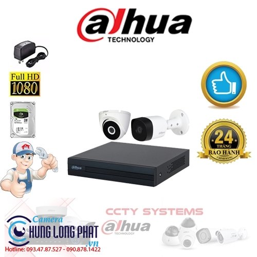 TRỌN BỘ 2 CAMERA QUAN SÁT DAHUA 2.0 MPX