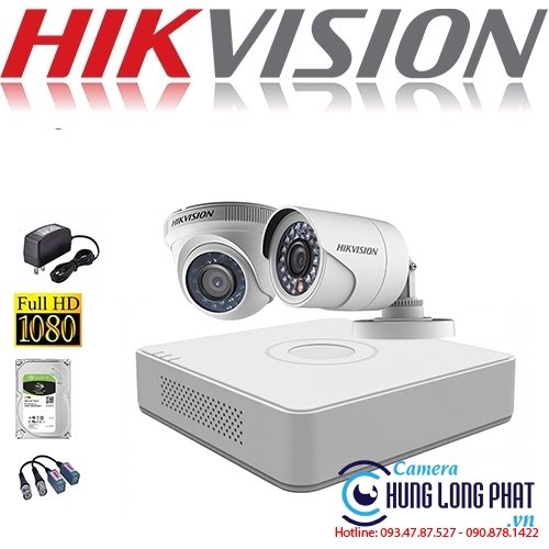 TRỌN BỘ 2 CAMERA QUAN SÁT HIKVISON 2.0 MPX