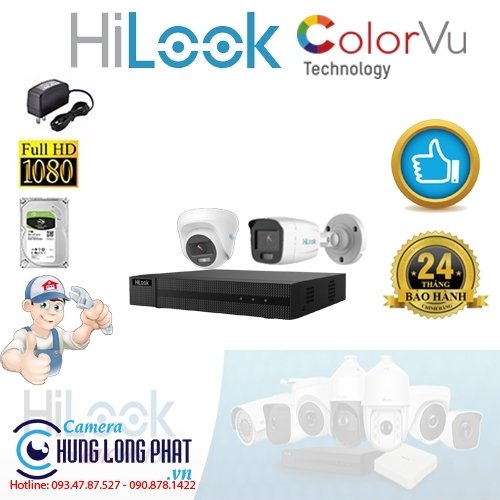 TRỌN BỘ 2 CAMERA QUAN SÁT HILOOK FULL COLOR 2.0 MPX