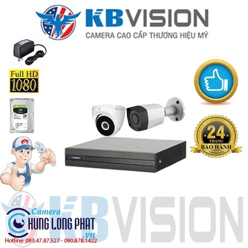 TRỌN BỘ 2 CAMERA QUAN SÁT KBVISON 2.0 MPX