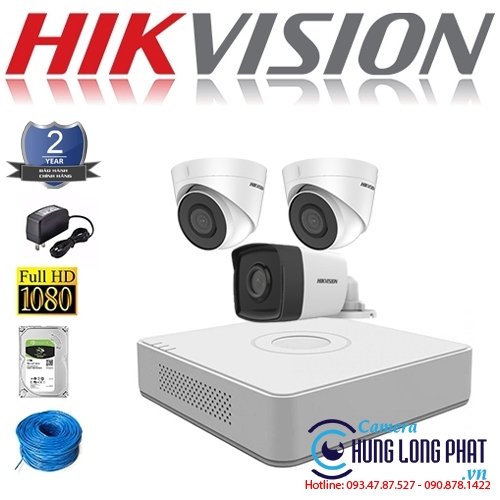 TRỌN BỘ 3 CAMERA IP HIKVISION 2.0 MPX