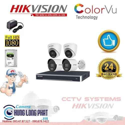 TRỌN BỘ 4 CAMERA IP HIKVISION 2.0 MPX CÓ ÂM THANH - CÓ MÀU 24/24