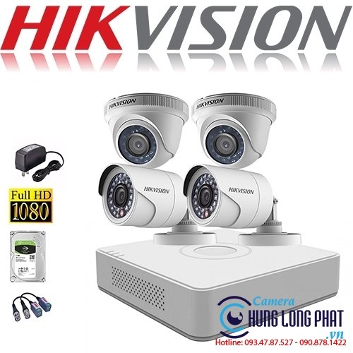 TRỌN BỘ 4 CAMERA QUAN SÁT HIKVISON 2.0 MPX