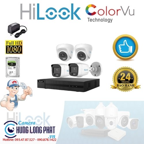 TRỌN BỘ 4 CAMERA QUAN SÁT HILOOK FULL COLOR 2.0 MPX