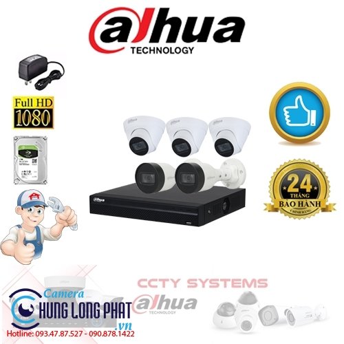 TRỌN BỘ 5 CAMERA IP DAHUA 2.0 MPX