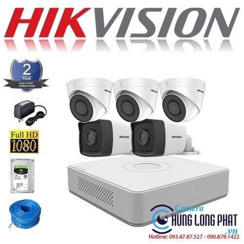 TRỌN BỘ 5 CAMERA IP HIKVISION 2.0 MPX