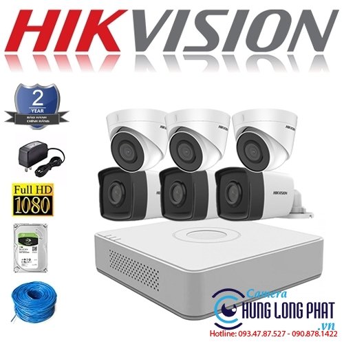 TRỌN BỘ 6 CAMERA IP HIKVISION 2.0 MPX