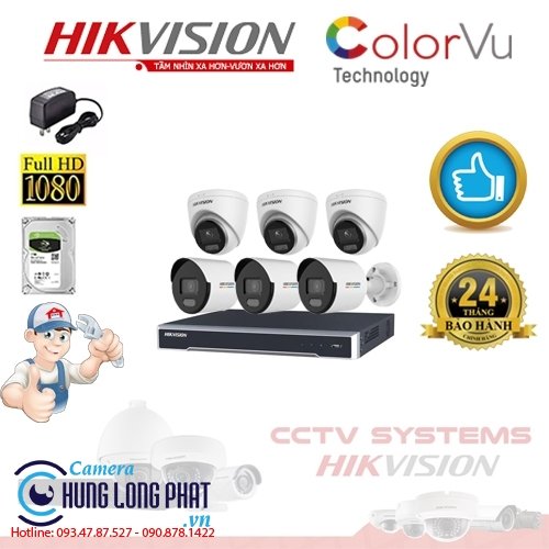 TRỌN BỘ 6 CAMERA IP HIKVISION 2.0 MPX CÓ ÂM THANH - CÓ MÀU 24/24