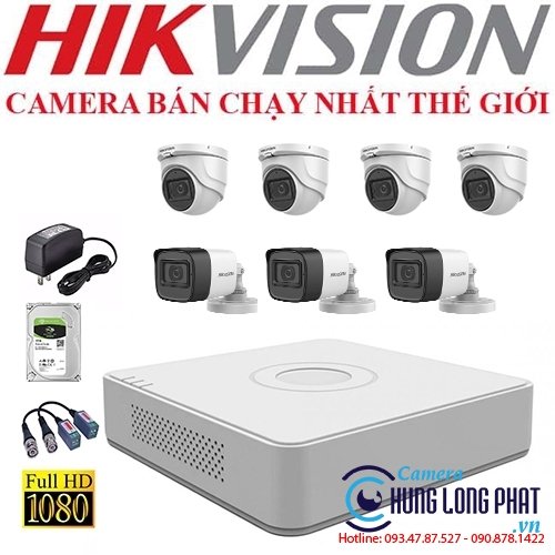 TRỌN BỘ 7 CAMERA 2.0 MPX CÓ ÂM THANH BẢO HÀNH 24TH