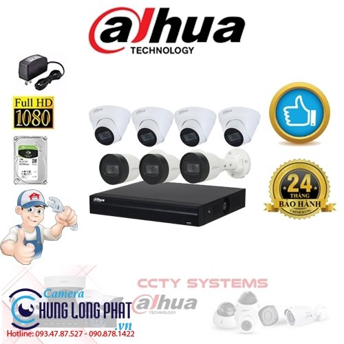 TRỌN BỘ 7 CAMERA IP DAHUA 2.0 MPX