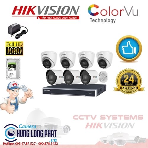 TRỌN BỘ 7 CAMERA IP HIKVISION 2.0 MPX CÓ ÂM THANH - CÓ MÀU 24/24