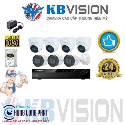TRỌN BỘ 7 CAMERA IP KBVISION 2.0 MPX