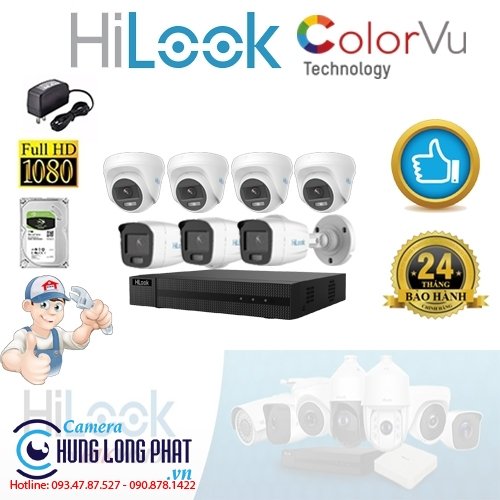 TRỌN BỘ 7 CAMERA QUAN SÁT HILOOK FULL COLOR 2.0 MPX