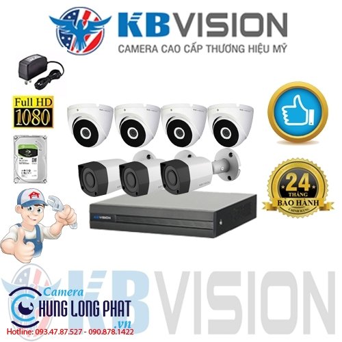 TRỌN BỘ 7 CAMERA QUAN SÁT KBVISON 2.0 MPX