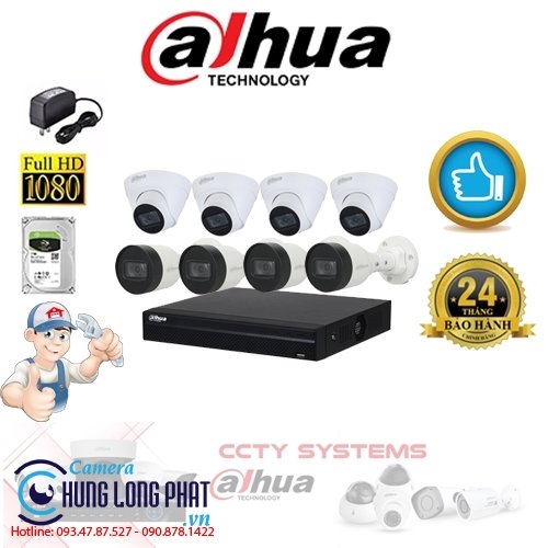 TRỌN BỘ 8 CAMERA IP DAHUA 2.0 MPX