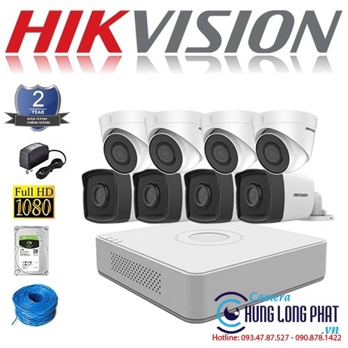TRỌN BỘ 8 CAMERA IP HIKVISION 2.0 MPX