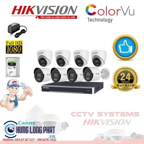 TRỌN BỘ 8 CAMERA IP HIKVISION 2.0 MPX CÓ ÂM THANH - CÓ MÀU 24/24